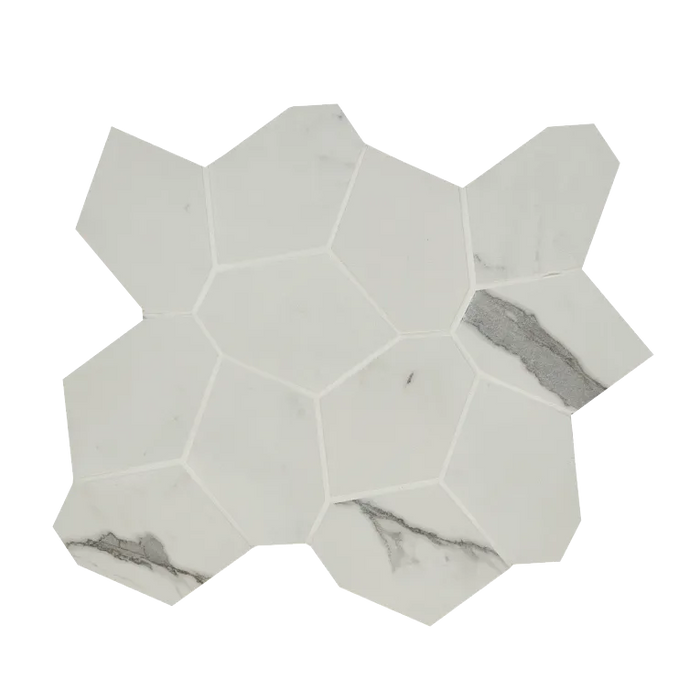 Arizona Tile - Marvel - Puzzle Mesh Matte - Rectified Porcelain Mosaic - Statuario Supremo