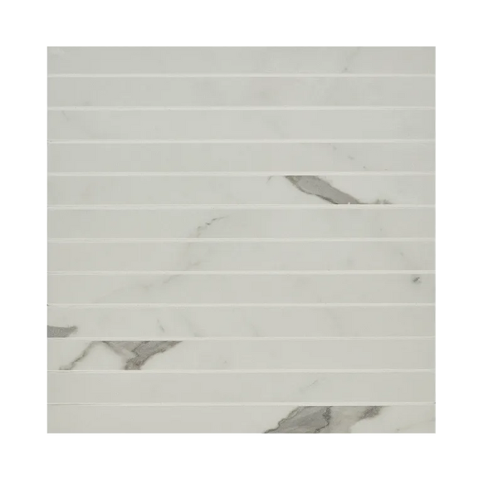 Arizona Tile - Marvel - Straight Stack Mesh - Rectified Porcelain Mosaic - Statuario Supremo Matte