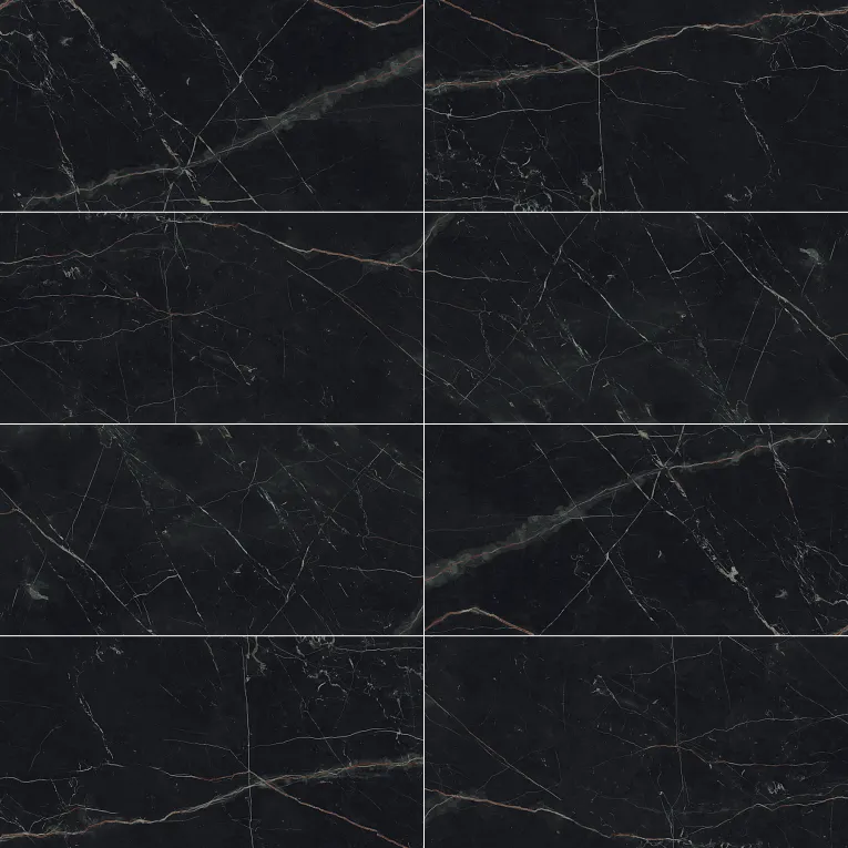 Arizona Tile - Marvel 12&quot; x 24&quot; Matte Rectified Porcelain Tile - Black Atlantis 