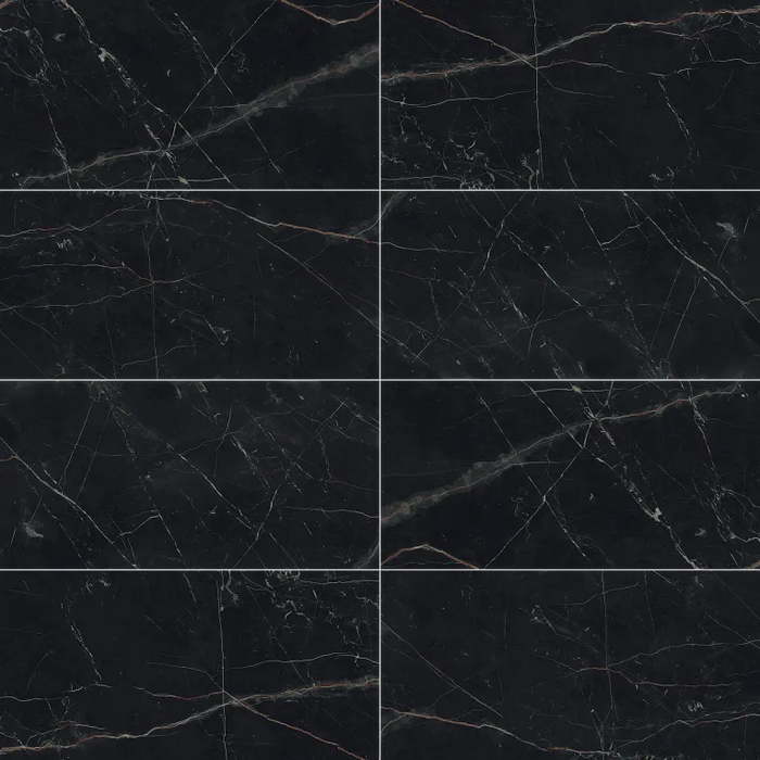 Arizona Tile - Marvel 12" x 24" Polished Rectified Porcelain Tile - Black Atlantis