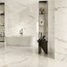 Arizona Tile - Marvel 24" x 48" Polished Rectified Porcelain Tile - Calacatta Prestigio floor and wall installation