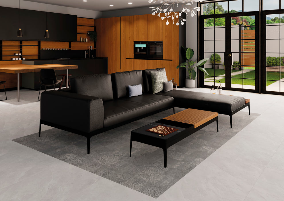 Moma Ceramiche - Ecoslate - 24" x 48" Slate Look Porcelain Tile - White Installed 2