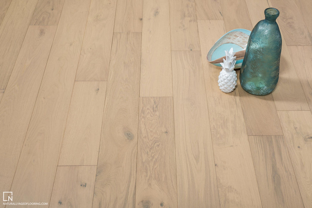 Naturally Aged Flooring - Wirebrushed Series - White Mist Installed