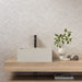 Lungarno - New Dimensions 12" x 36" 3D Ceramic Wall Tile - Ivory Herringbone room Scene