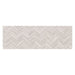 Lungarno - New Dimensions 12" x 36" 3D Ceramic Wall Tile - Ivory Herringbone