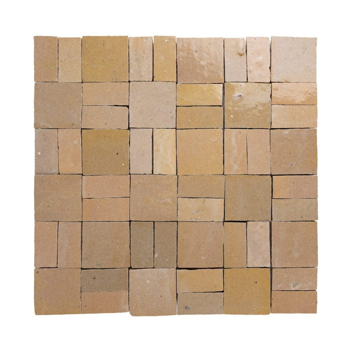 Lungarno - Zellige Bespoke - Crosshatch Terracotta Mosaic - Nomad Sand