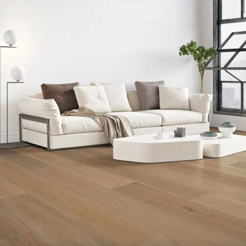 Nuvelle - New Reserve Collection - Engineered European Oak - 8.625" x 75.2" - Sage Installed