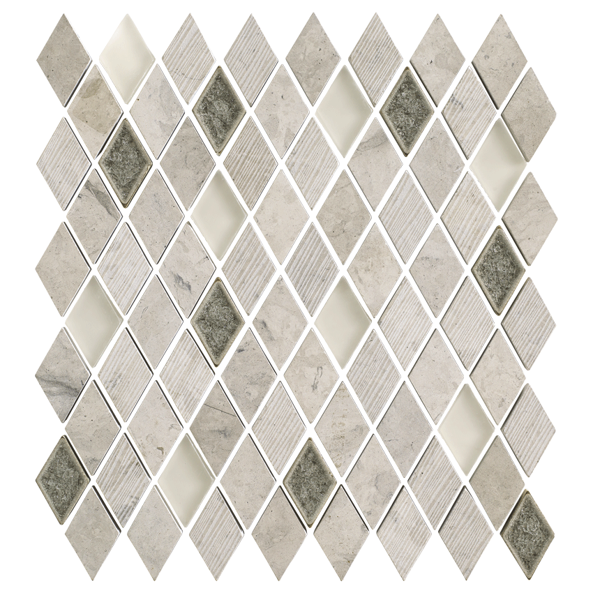 Maniscalco - Bennelong Point Series - Stone and Glass Mosaic - Diamonds - Thala Grey Blend