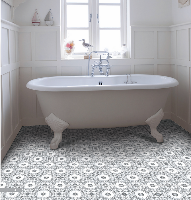 DW Tile &amp; Stone - Painted Marble Series 6 in. x 6 in. Marble Tile - PM02 floor installation