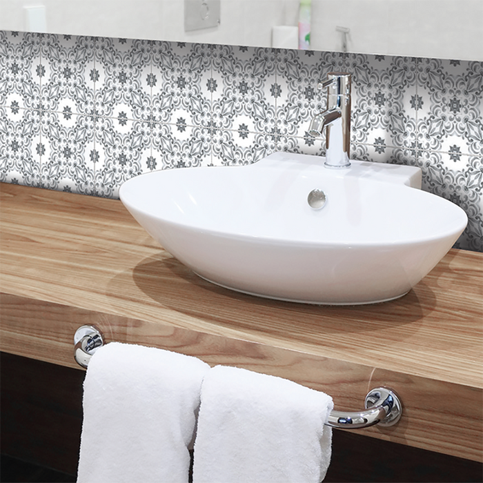 DW Tile &amp; Stone - Painted Marble Series 6 in. x 6 in. Marble Tile - PM02 wall installation