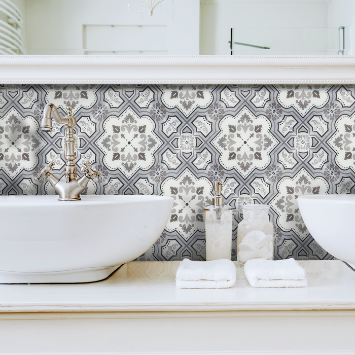 DW Tile &amp; Stone - Painted Marble Series 6 in. x 6 in. Marble Tile - PM08 wall installation