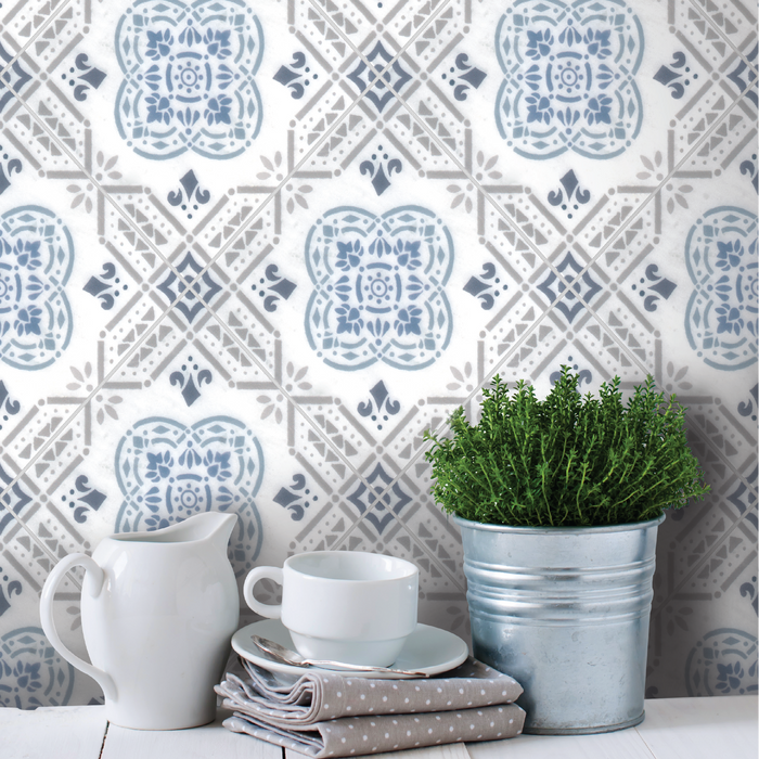 DW Tile &amp; Stone - Painted Marble Series 6 in. x 6 in. Marble Tile - PM04 wall installation