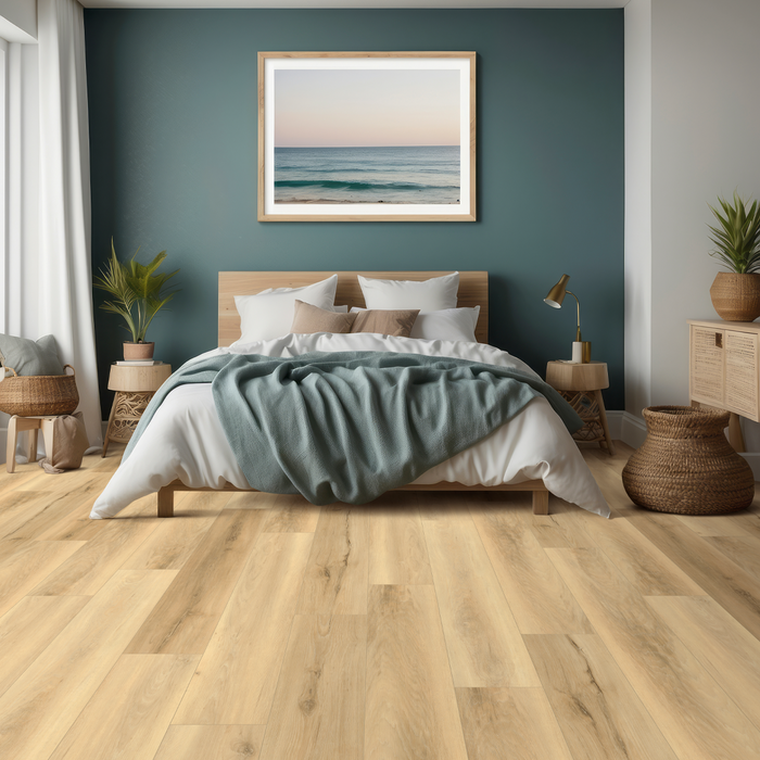 Palmetto Road - Emerald Isle Collection - 7 in. x 48 in. - WPC Luxury Vinyl - Surf Room Scene