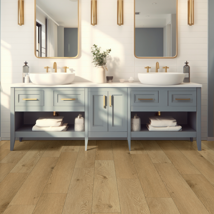Palmetto Road - Emerald Isle Collection - 7 in. x 48 in. - WPC Luxury Vinyl - Tide Room Scene