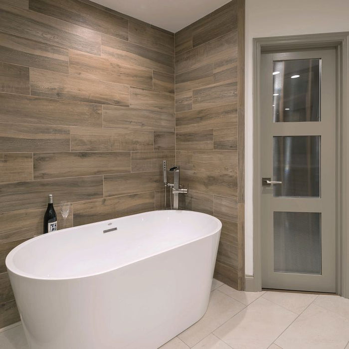 Arizona Tile - Aequa Series - 8" x 32" Porcelain Tile - Tur wall installation