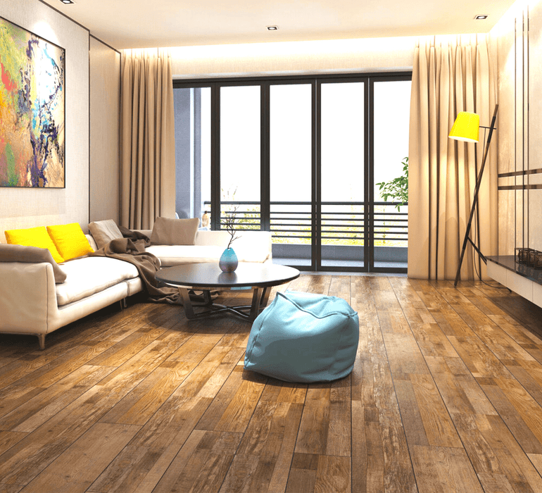 Resolve - 5.0 Series - 7" x 48" Rigid Core SPC - Prairie floor installation