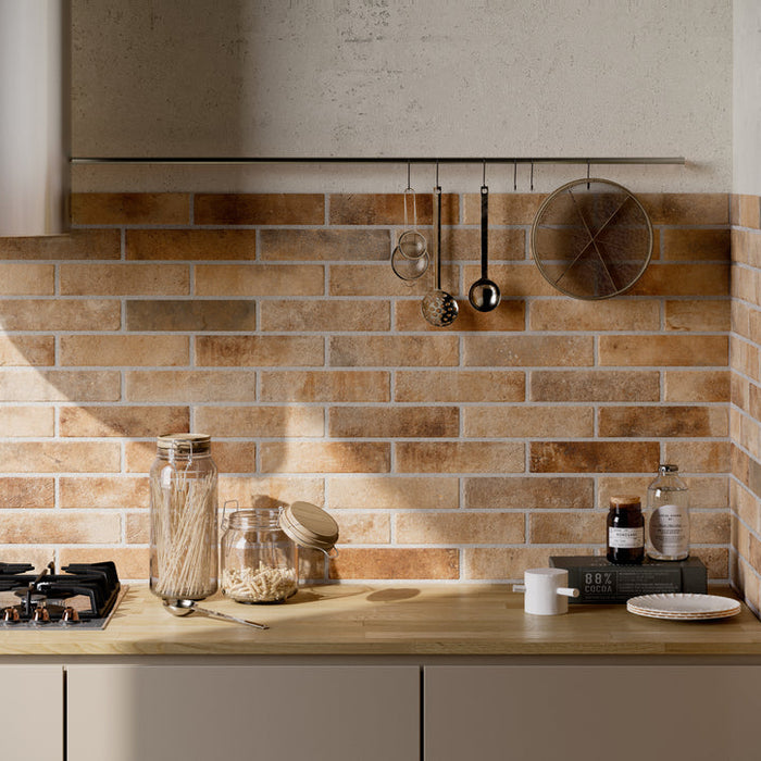 Prestige - Brick Revolution - 2 in. x 10 in. Porcelain Tile - Old Red