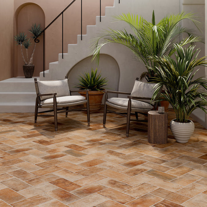 Prestige - Brick Revolution - 5 in. x 10 in. Porcelain Tile - Old Red