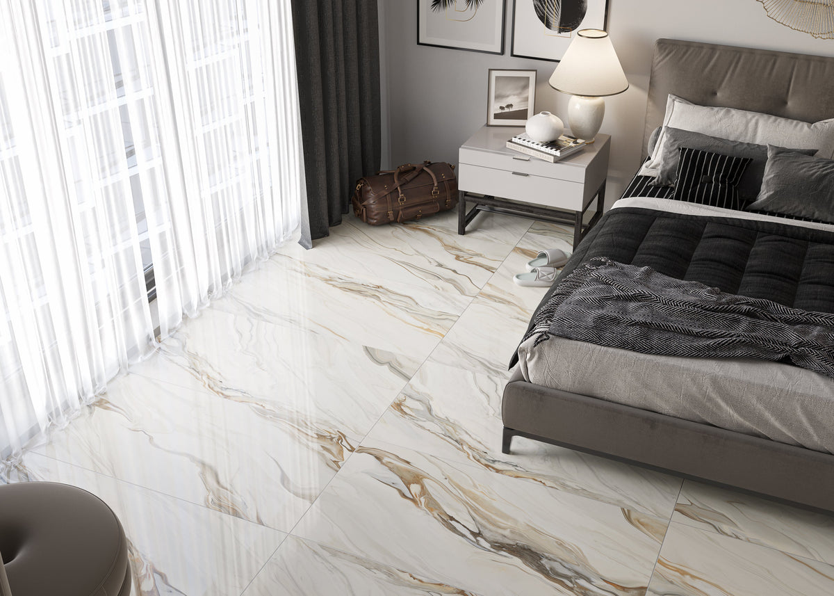 Floors 2000 - Prestige 24 in. x 48 in. Polished Porcelain Tile - Cappuccino floor installation