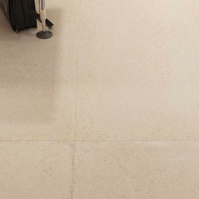 Arizona Tile - Konkrete Series - 24" x 48" Matte Porcelain Tile - Beige floor installation