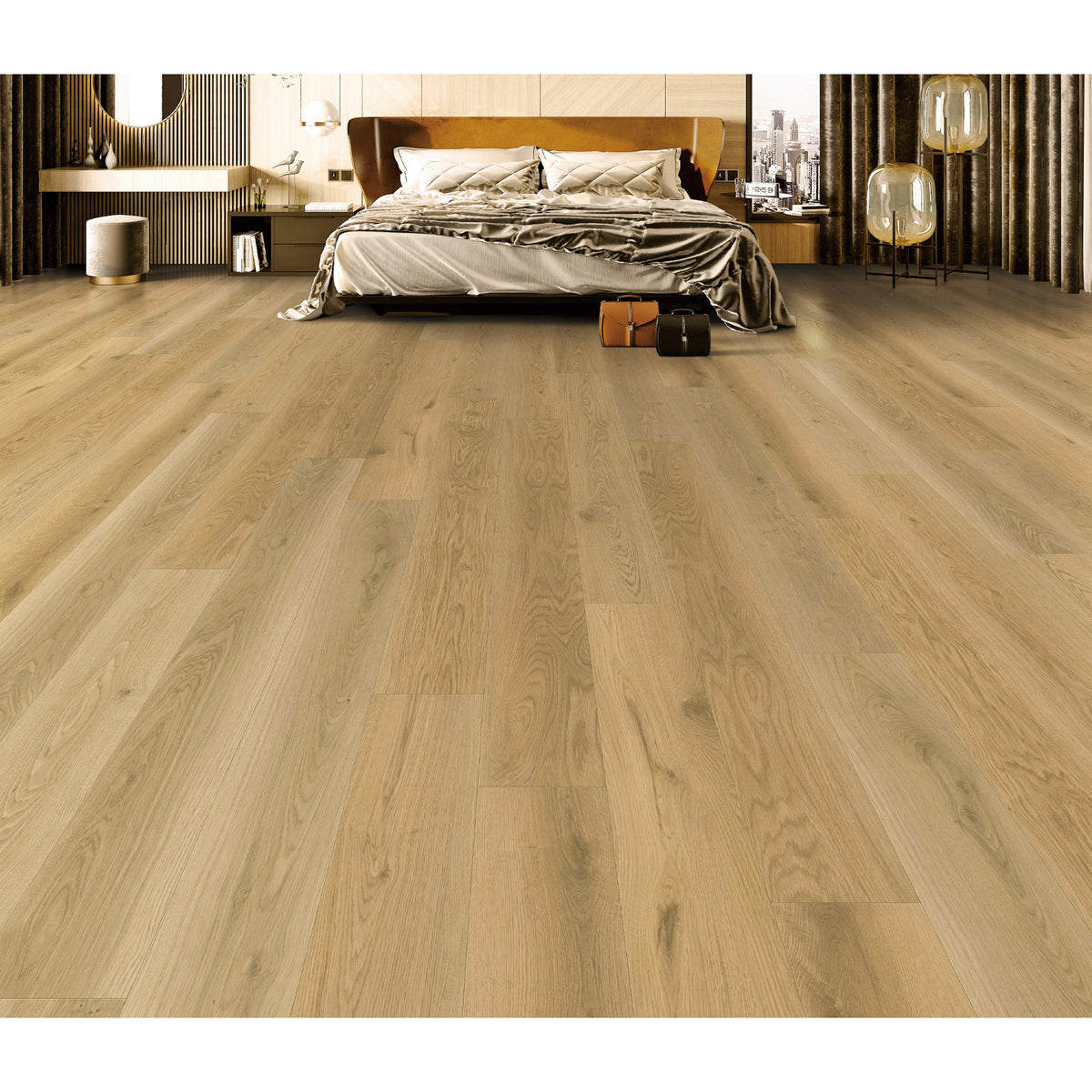 Provenza Floors - New Wave - 8.75 in. x 72 in. Rigid Core - Bashful Beige Installed