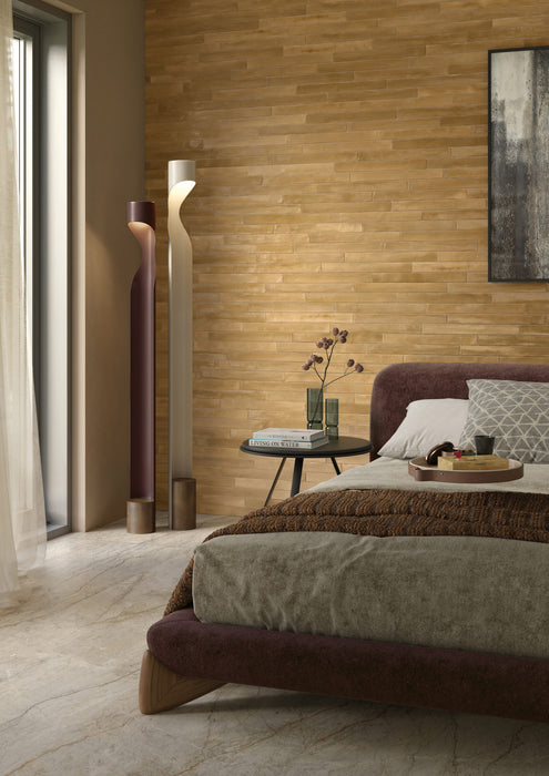 Rondine - Iridescent Collection - 2 in. x 18 in. Porcelain Tile - Caramel Installed