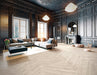 Moma Ceramiche - Chalet - 8" x 48" Wood Look Porcelain Tile - Almond Installed