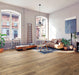 Moma Ceramiche - Chalet - 8" x 48" Wood Look Porcelain Tile - Brown Installed