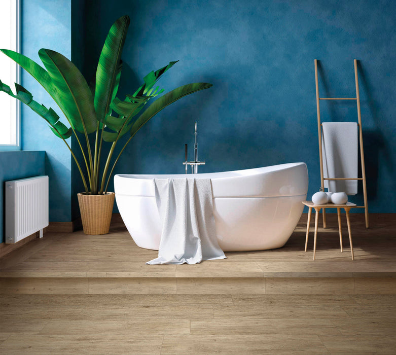 Moma Ceramiche - Chalet - 8" x 48" Wood Look Porcelain Tile - Honey Installed 2