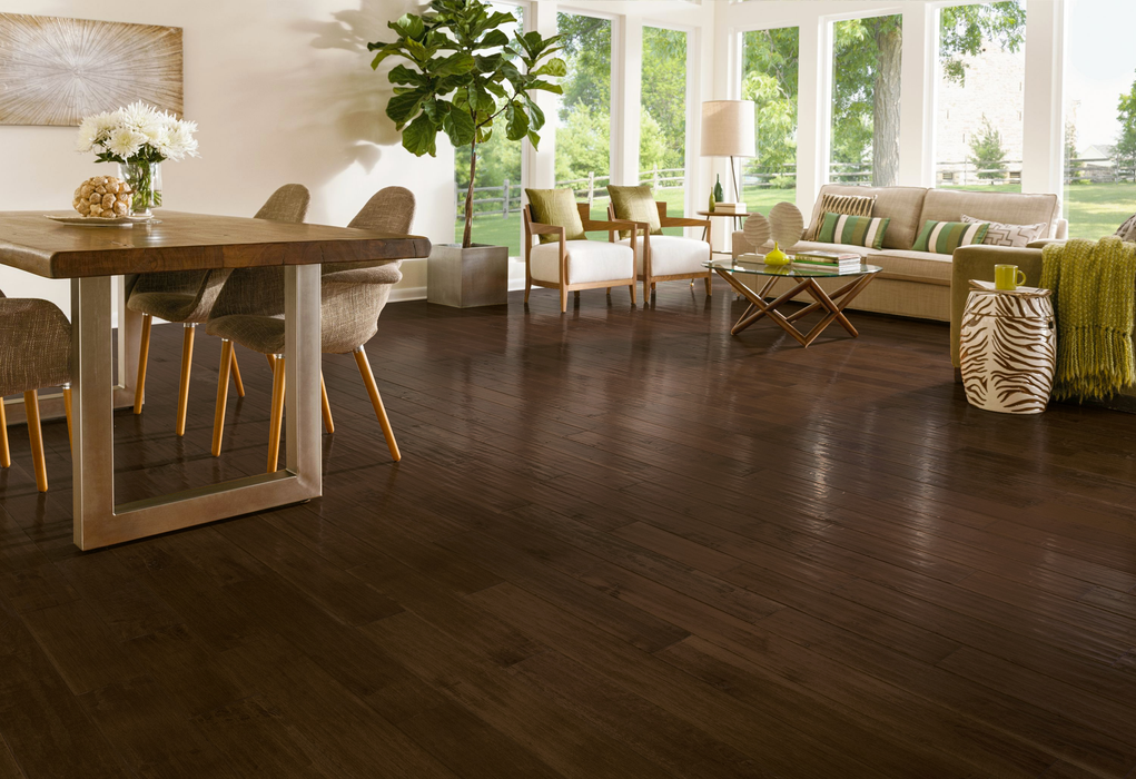 Hartco - American Scrape Solid Hardwood - Brown Ale Room Scene