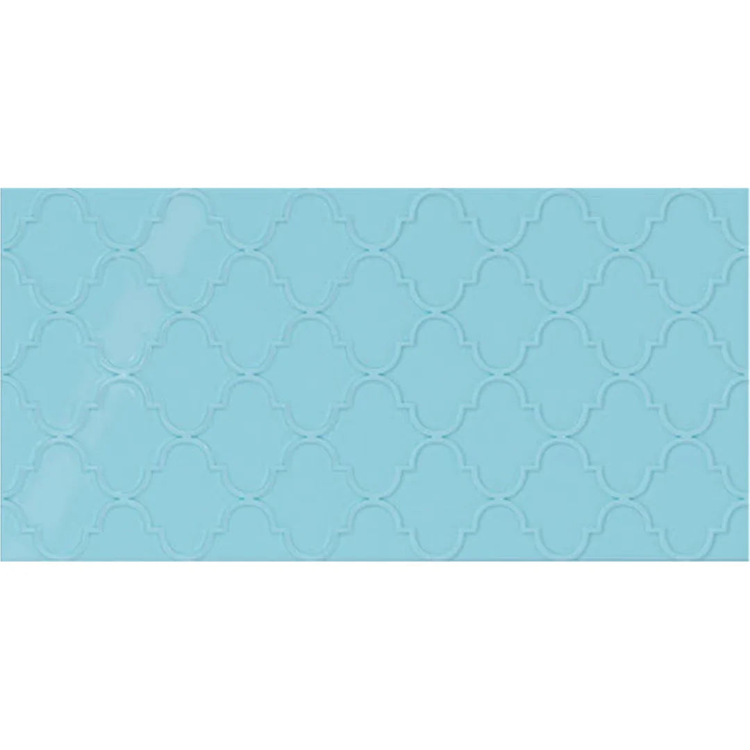 Daltile - Showscape - 12 in. x 24 in. Arabesque Textured Ceramic Wall Tile - Crisp Blue