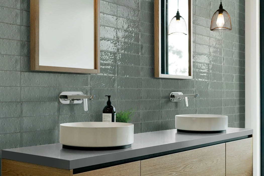 Bellagio - Sarmento Collection - 3" x 8" Plain Porcelain Tile - Jillene wall installation