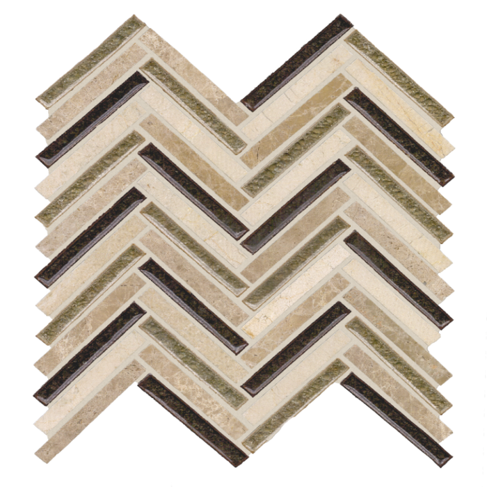 Soci Tile - Herringbone Mosaic - Amaretti Blend