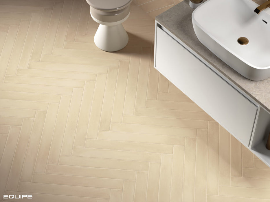 Equipe - Stonella Collection - 3 in. x 24 in. Tile - Straw floor installation