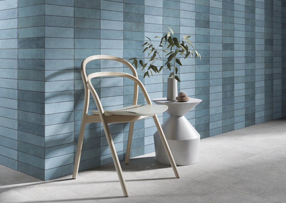 Specialty Tile - Fez - 3" x 8" - Ceramic Wall Tile - Matte - Sky Installed