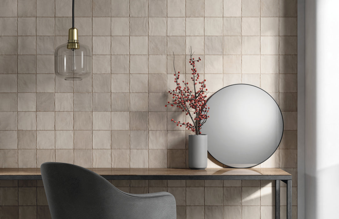 Specialty Tile - Fez - 4" x 4" - Ceramic Wall Tile - Glossy - Sand Installed