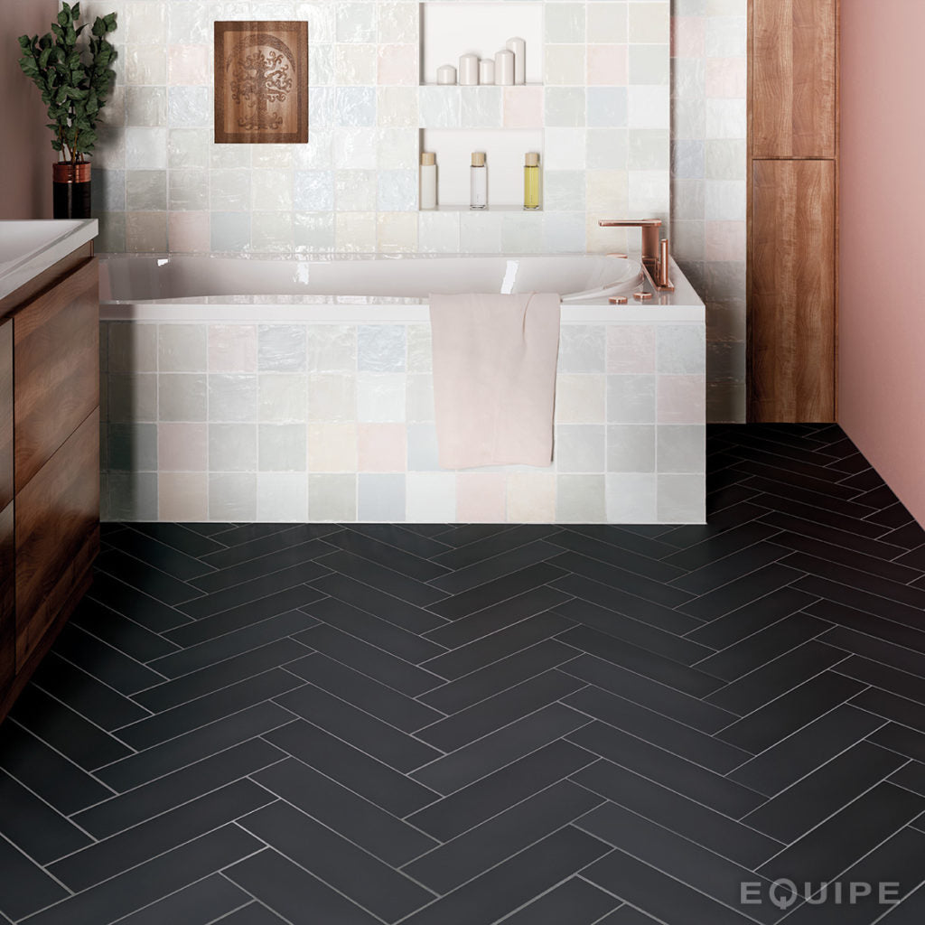 Equipe - Stromboli 3.5" x 14.5" Porcelain Tile - Black City