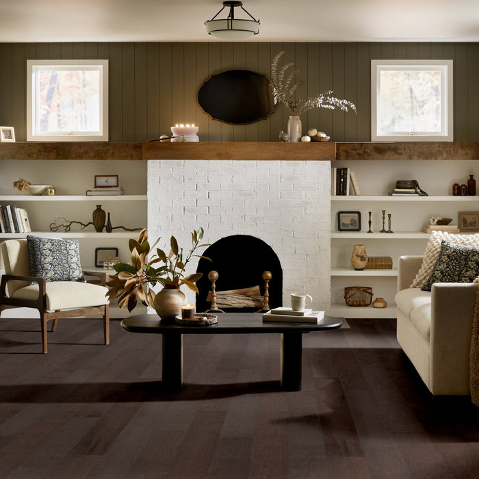 Shaw - Alpine Hickory Hardwood SW710 - Metro Brown Living Room