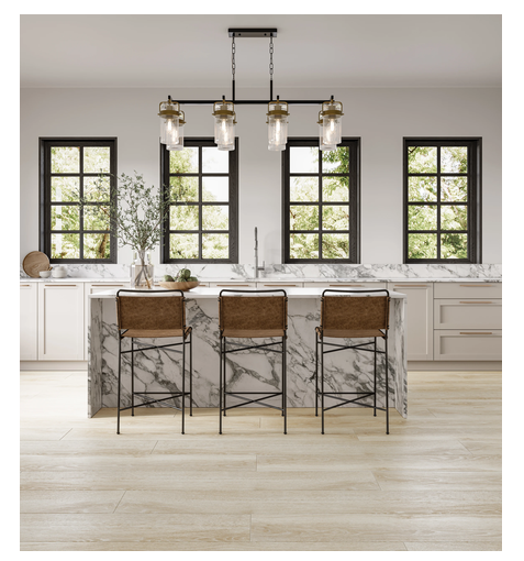 Bedrosians - Timberline - 10 in. x 72 in. Honed Porcelain Wood-Look Tile - Aspen Installed