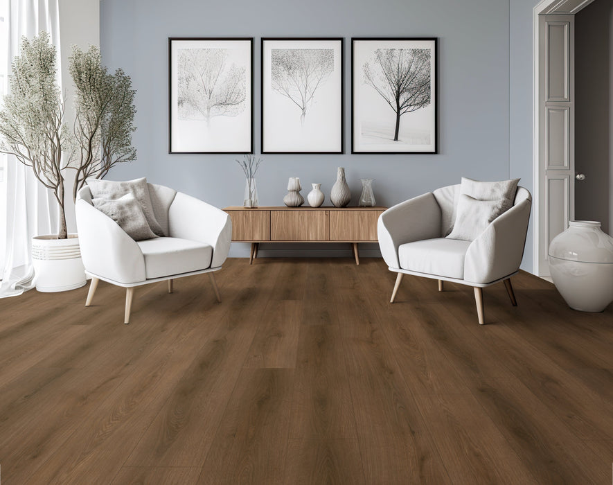 Floors 2000 - Sherwood Collection 8 in. x 48 in. Laminate Plank - Burnished Brown floor installation