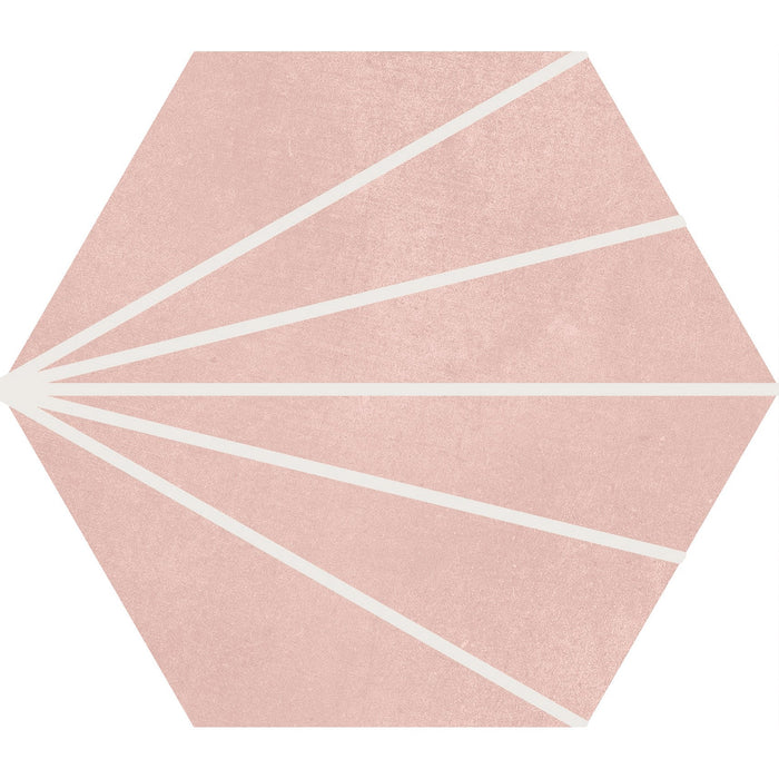 Soci Tile - Aura Decor Hexagon 9" x 10" Porcelain Tile - Blush