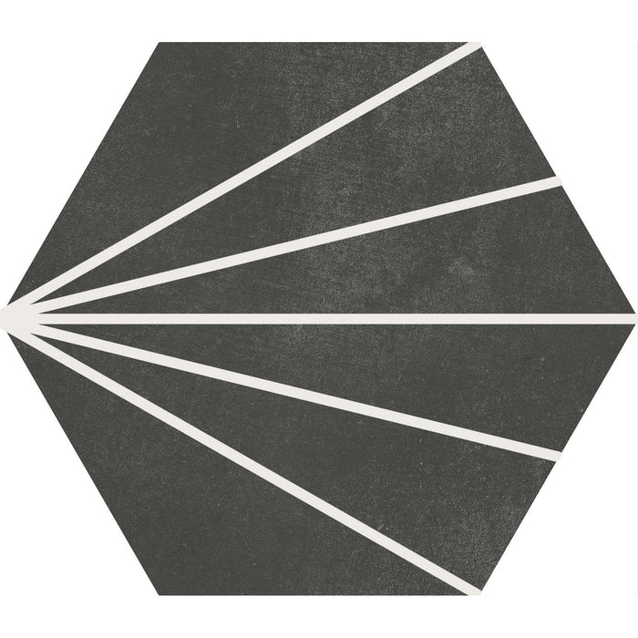 Soci Tile - Aura Decor Hexagon 9" x 10" Porcelain Tile - Black