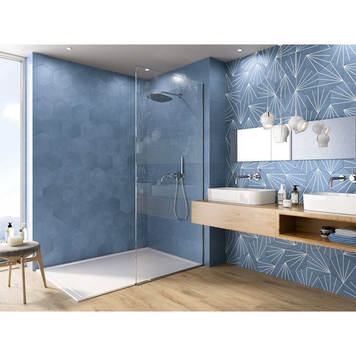 Soci Tile - Aura Decor Hexagon 9" x 10" Porcelain Tile - Sapphire Room Scene