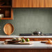 Lungarno - Spatula 3.5" x 7" Full-Body Porcelain Tile - Sage Mist Installed