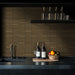 Lungarno - Stratum - 1 in. x 6 in. Concave Matte Porcelain Mosaic - Antique Pewter Wall Install