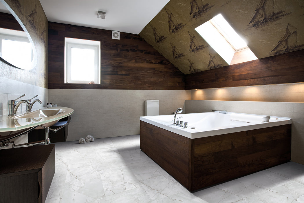 Engineered Floors - Pietra LVT T0823 - 12 in. x 24 in. - Platinum Carrerra Installed
