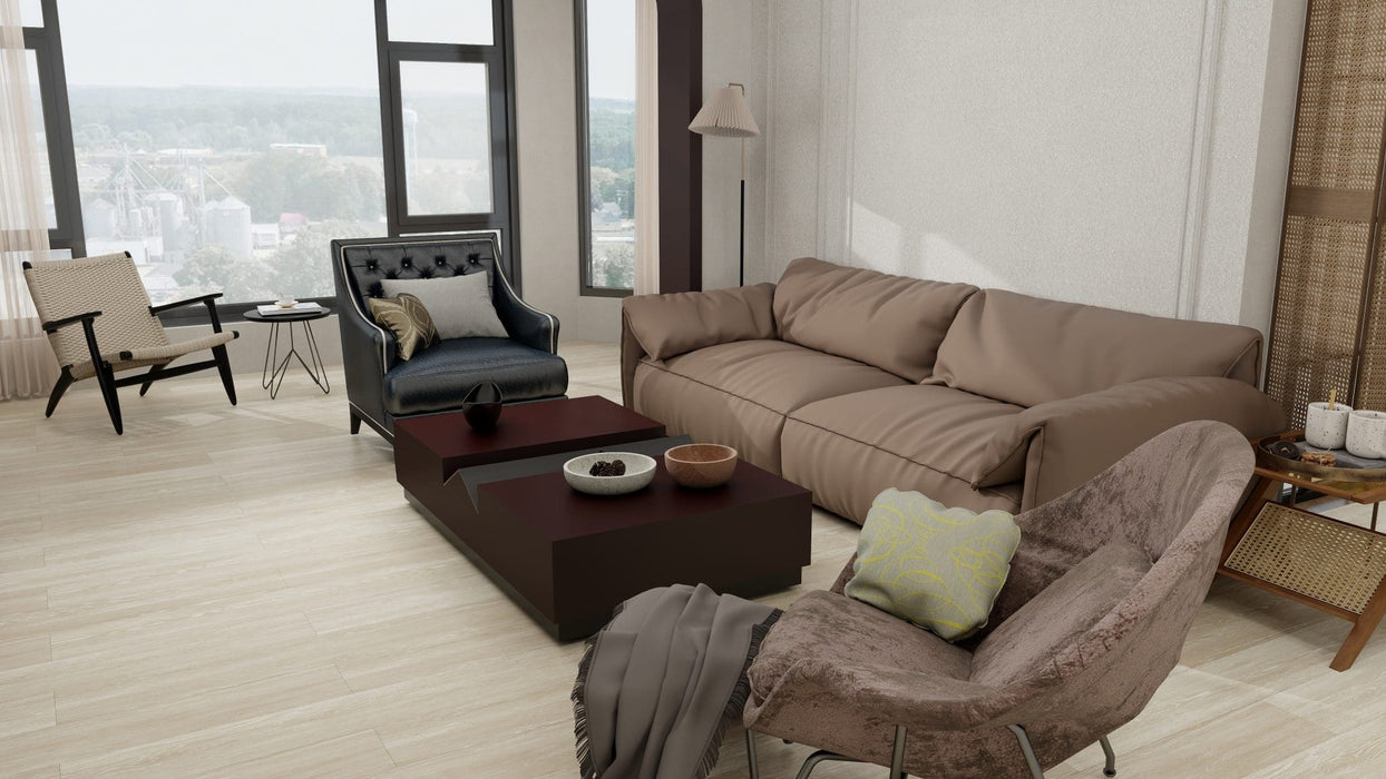 Resolve - 5.0 Series - 7" x 48" Rigid Core SPC - Coastal Oak floor installation