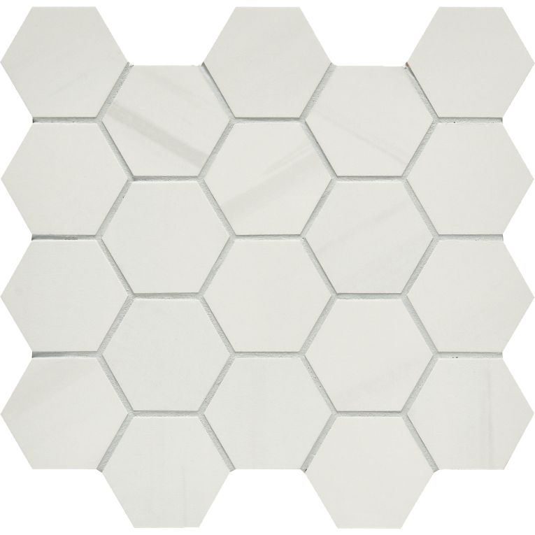 Arizona Tile - Themar Series - 2 3/8" x 2 3/8" Rectified Matte Porcelain Mosaic - Bianco Lasa
