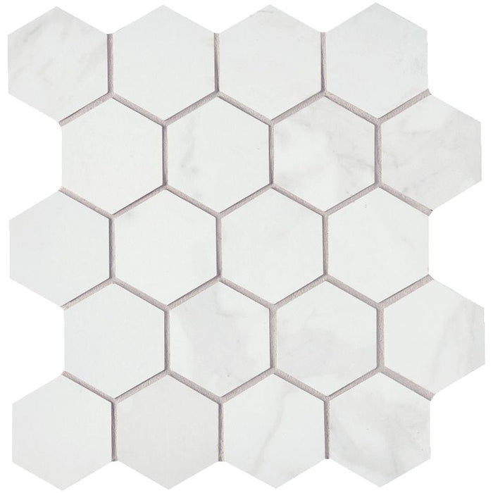 Arizona Tile - Themar Series - 2 3/8" x 2 3/8" Rectified Polished Porcelain Mosaic - Bianco Lasa