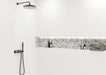 Tamiami - Toscana 12" x 35" Rectified White Body Wall Tile - Flower Deco Green shower wall installation